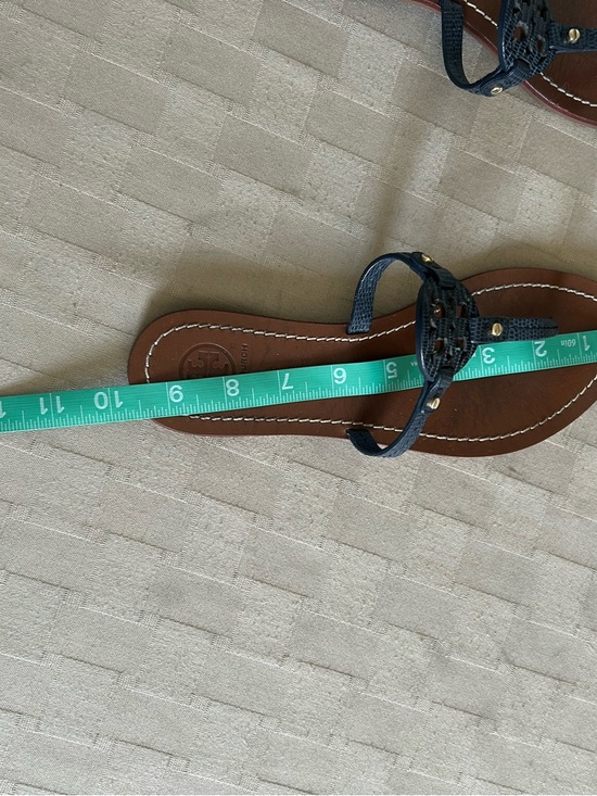 Tory Burch Mini Miller Flat Thong Sandals in Snakeskin Dark Navy main image 0